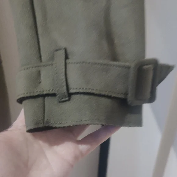 Olive Green Women's Trench Coat - Picture 5 of 10